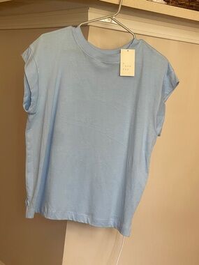 a new day Pale Blue Cap Sleeve Tee
